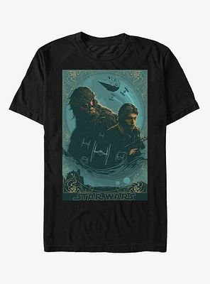 Star Wars Ornate Han Chewie Frame T-Shirt