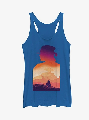 Star Wars Rey Sunset Silhouette Girls Tanks