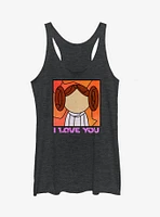 Star Wars Stained Glass Leia I Love You Girls Tanks