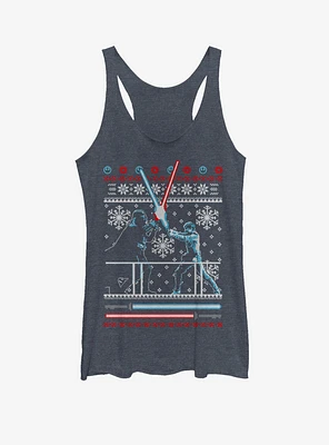 Star Wars Ugly Christmas Sweater Duel Girls Tanks