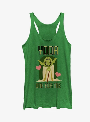 Star Wars Valentine's Day Yoda One for Me Girls Tanks