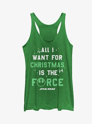 Star Wars Christmas I Want Force Girls Tanks