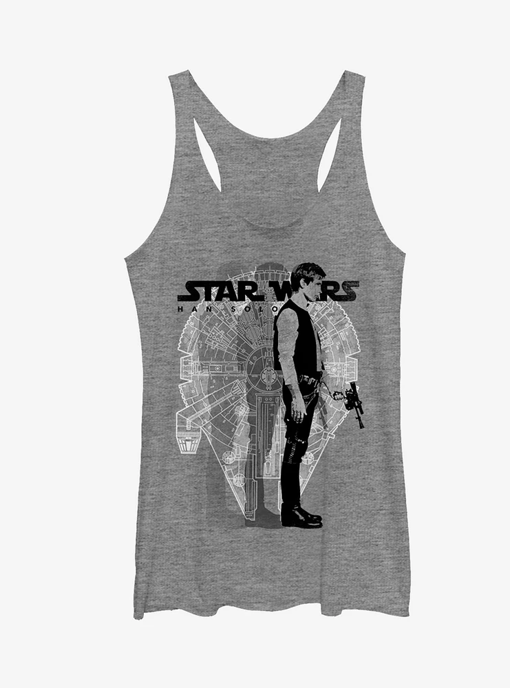 Star Wars Millennium Falcon Han Solo Girls Tanks