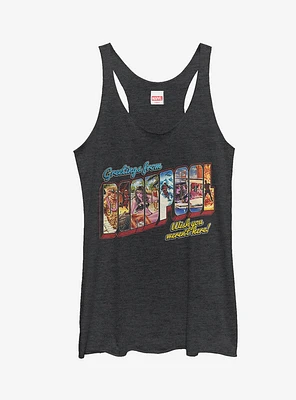 Marvel Deadpool Greetings From Vacation Girls Tanks