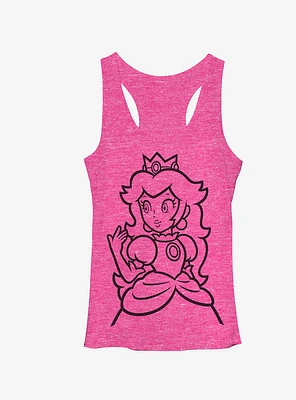 Super Mario Princess Peach Outline Tank