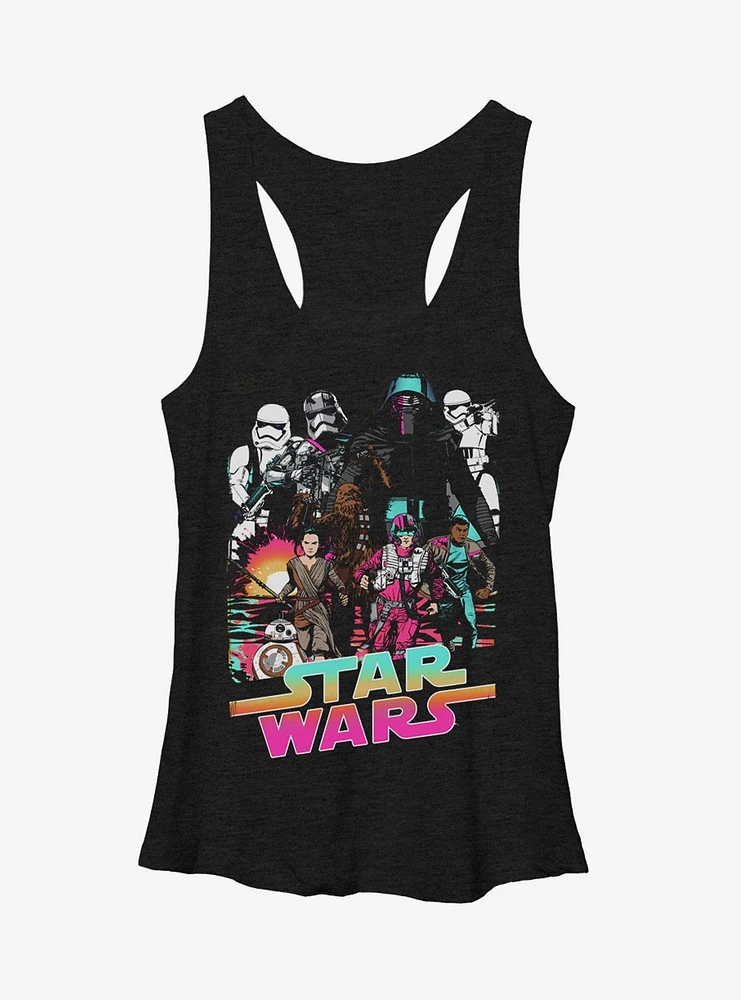 Star Wars Episode VII The Force Awakens Cartoon Girls Tanks