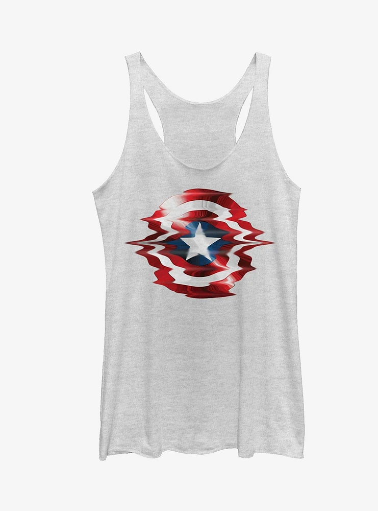 Marvel Captain America Shield Glitch Girls Tank Top