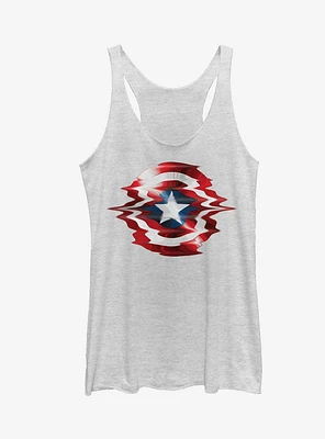 Marvel Captain America Shield Glitch Girls Tank Top