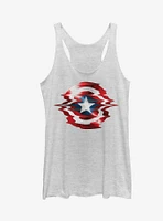 Marvel Captain America Shield Glitch Girls Tank Top