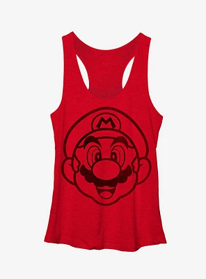 Super Mario Face Outline Girls Tank