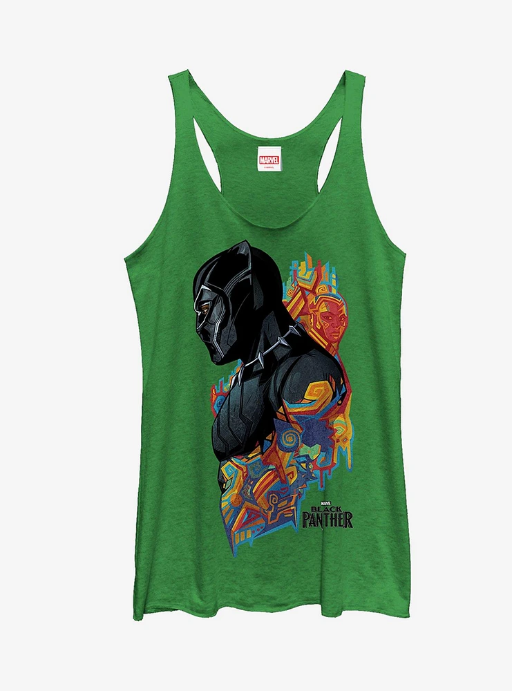 Marvel Black Panther 2018 Artistic Pattern Girls Tanks