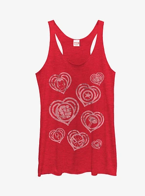 Marvel Hero Icon Hearts Girls Tanks