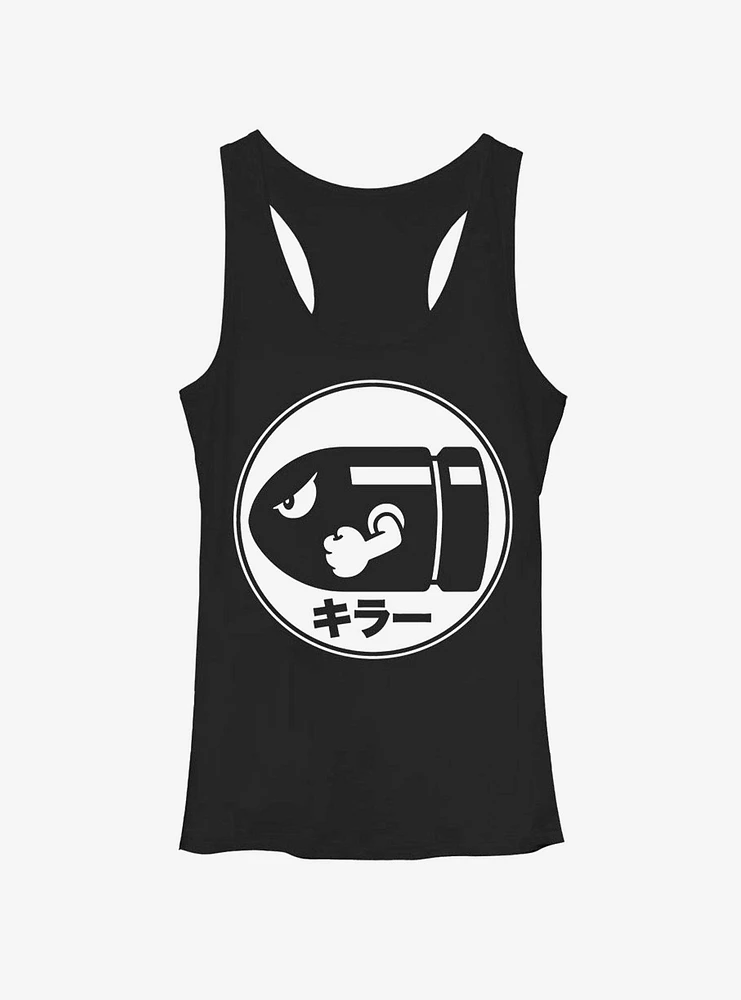 Super Mario Bullet Bill Japanese Text Girls Tank