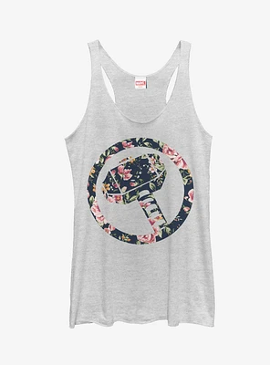 Marvel Hammer Thor Floral Print Girls Tanks