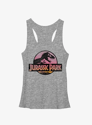 Jurassic Park Grey Sunset Logo Girls Tank Top