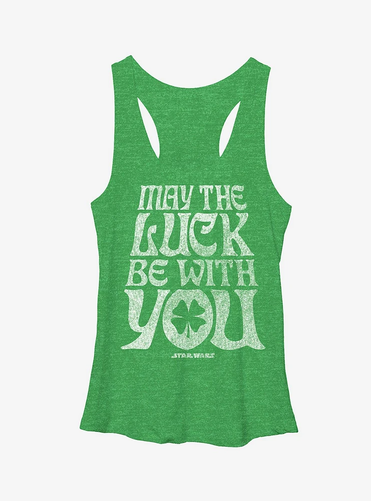 Star Wars St. Patrick's Day May the Luck Be With You Girls Tank