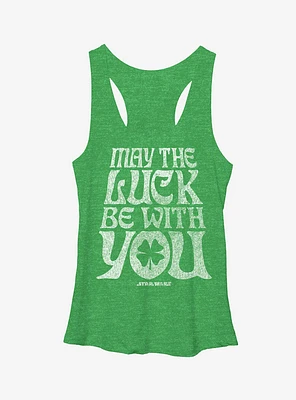 Star Wars St. Patrick's Day May the Luck Be With You Girls Tank