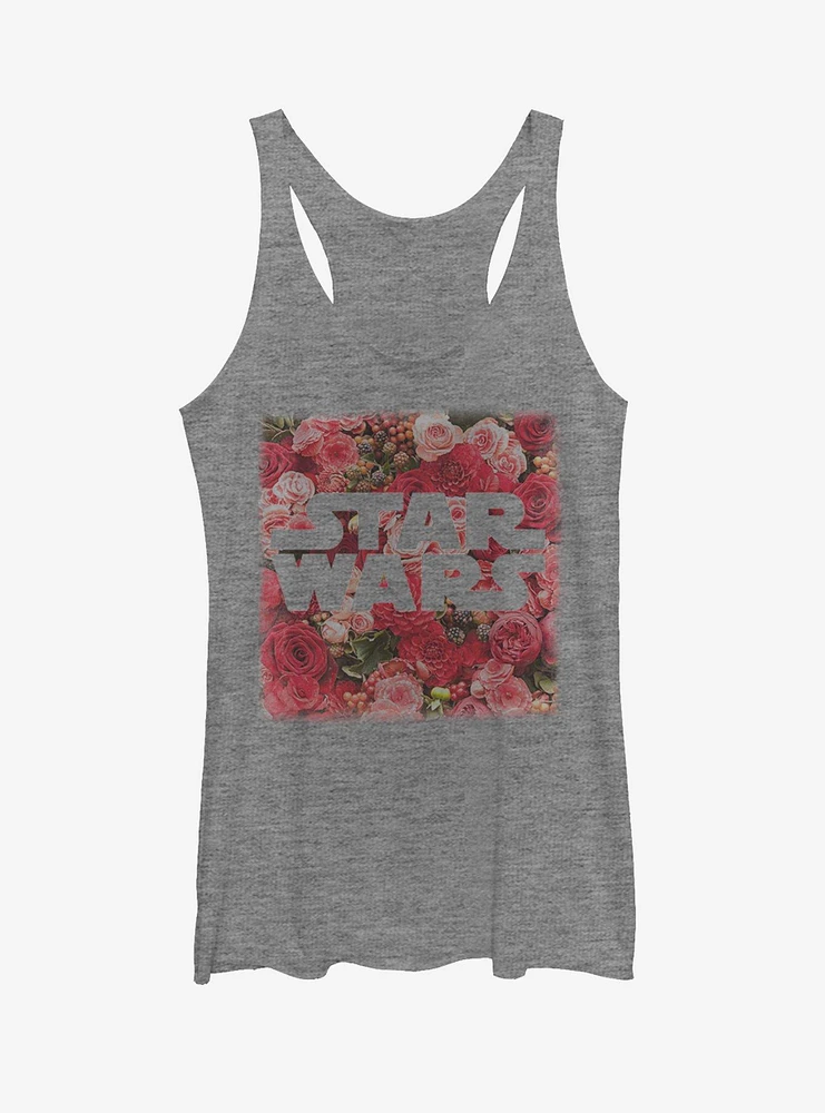 Star Wars Rose Floral Print Logo Girls Tanks