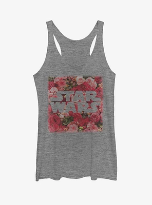 Star Wars Rose Floral Print Logo Girls Tanks