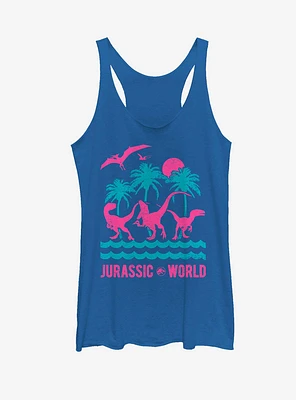 Jurassic World Fallen Kingdom Tropical Dinosaurs Womens Tank Top