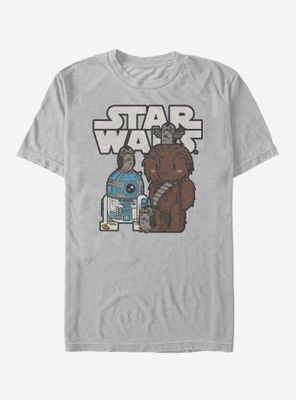 Star Wars Episode VIII The Last Jedi Cartoon Porg Party T-Shirt