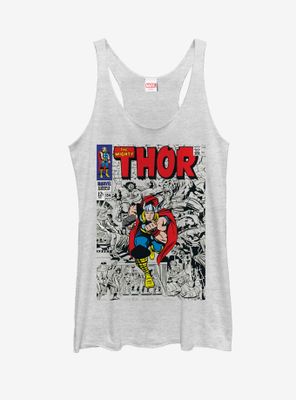 Marvel Mighty Thor Comic Book Cover Womens Tank Top