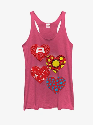 Marvel Avengers Hero Hearts Womens Tank Top