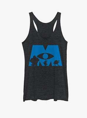 Disney Pixar Monster's Inc. Logo Silhouette Womens Tank Top