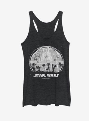 Star Wars Rogue One Death Palm Silhouette Womens Tank Top