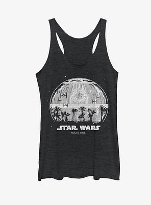 Star Wars Rogue One Death Palm Silhouette Womens Tank Top