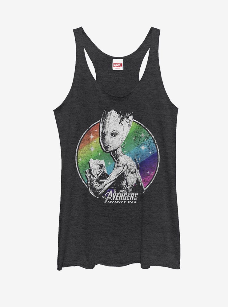 Marvel Avengers: Infinity War Groot Rainbow Womens Tank Top