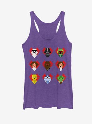 Star Wars Valentine's Day Character Hearts Womens Tank Top