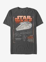 Star Wars Millennium Falcon Schematics T-Shirt