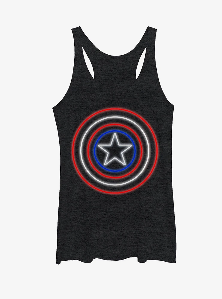 Marvel Captain America Shield Neon Light Womens Tank Top