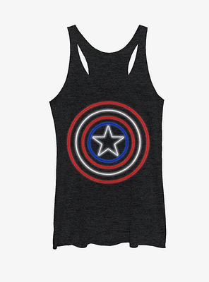 Marvel Captain America Shield Neon Light Womens Tank Top