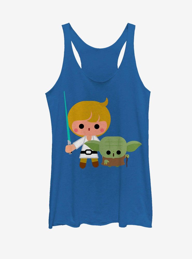 Star Wars Cute Cartoon Luke Yoda Womens Tank Top