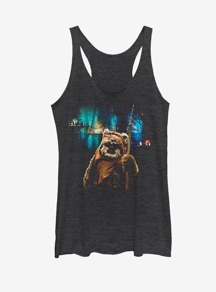 Star Wars Tree Village Wicket Ewok Womens Tank