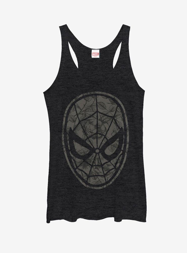 Boxlunch Marvel Spider-Man Grayscale Floral Print Womens Tank