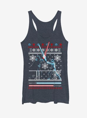 Star Wars Ugly Christmas Sweater Duel Womens Tank