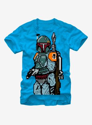 Star Wars Pixel Boba Fett Bounty Hunter T-Shirt