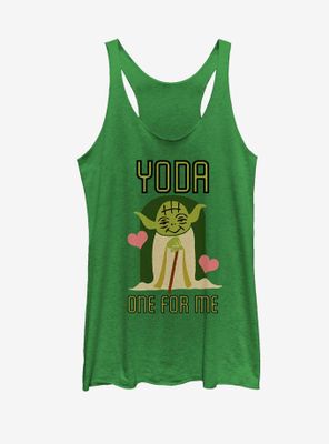 Star Wars Valentine's Day Yoda One for Me Womens Tank