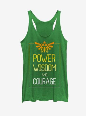Nintendo Legend of Zelda Power Wisdom Courage Womens Tank