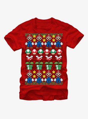 Nintendo Ugly Christmas Sweater Mario T-Shirt