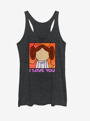 Star Wars Stained Glass Leia I Love You Womens Tank