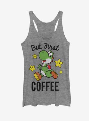 Nintendo Yoshi First Coffee Womens Tank