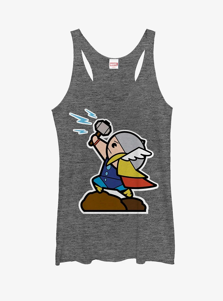 Marvel Cartoon Thor with Hammer Womens Tank