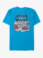 Star Wars Millennium Falcon Crait Battle T-Shirt