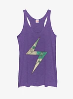 Marvel Lightning Bolt Floral Print Ms. Womens Tank