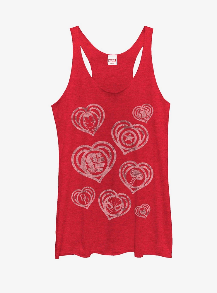 Marvel Hero Icon Hearts Womens Tank