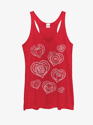 Marvel Hero Icon Hearts Womens Tank